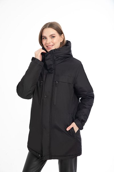 Montstop Black Women's Winter Jacket - Fleece, Fur, Water and Windproof, Hooded