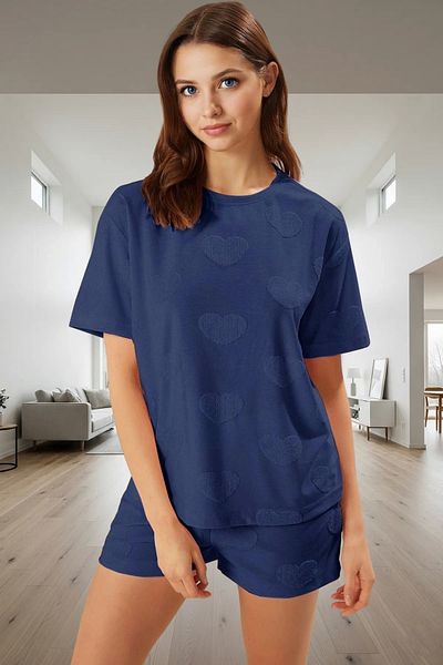 PayBuy Women's Heart Patterned Cotton Pajama Set Distinguished Material Trend Design