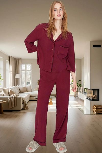 PayBuy Women's Viscose Pajamas Set Shally Woven Winter Professional Look for Daily Use