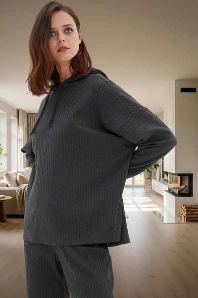 PayBuy Women's Hooded Pajamas Set Comfortable Fit Knitted Fabric Durable Material Trend Design