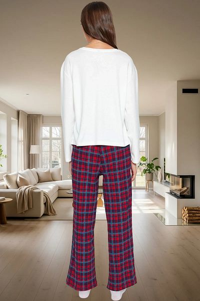 PayBuy Women's Cotton Plaid Pajamas Set Comfortable Home Wear Distinguished Material Durable