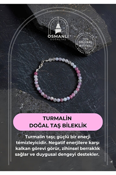OSMANLI DOĞAL TAŞ Sertifikalı Turmalin Doğal Taş Bileklik