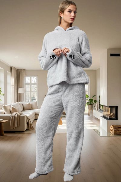 PayBuy Women's Winter Wellsoft Pajamas Set Hooded Pipe Leg Comfortable Home Wear Set Long Lasting Modern Style