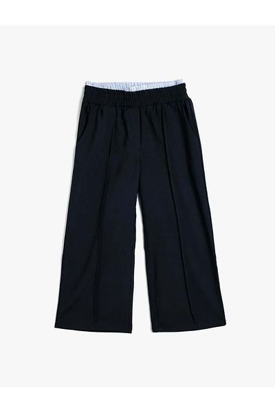 Koton Basic Wide Leg Trousers with Double Waist Pockets