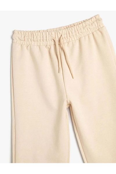 Koton Κοριτσίστικο Basic Jogger Sweatpants με δεμένη μέση 4skg40030ak Μπεζ