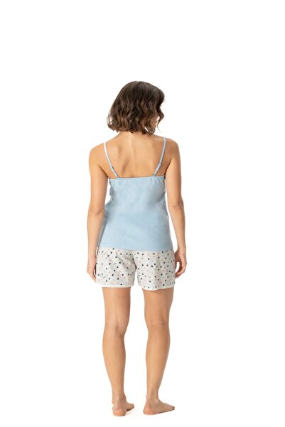 U.S. Polo Assn. 17009 Kadın Mavi Ip Askılı Atlet Şort Takımı