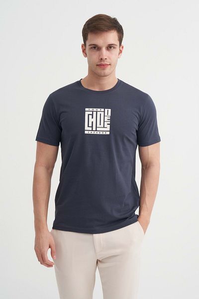 Cazador Slim Fit Crew Neck Cotton Printed T-Shirt