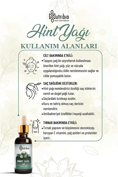 nutribio Hint Yağı %100 Saf 50 Ml