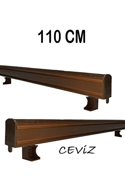 PERDE Mix 110 Cm Ceviz Dekoratif Perde Ray Kornişi Alüminyum 2 Kanallı