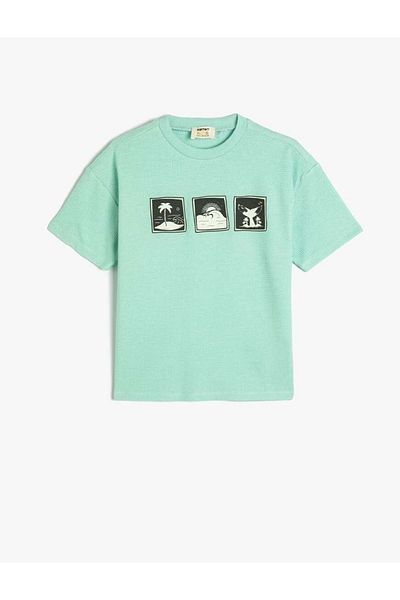 Koton Tricou de vară cu mânecă scurtă cu gât crew