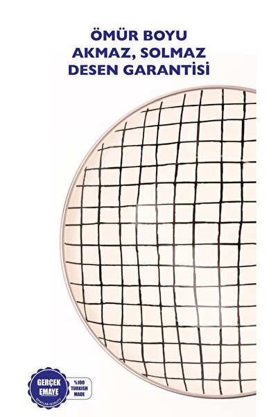 EMAYlab Black Cupid Checkered Enamel Cake/Preparation Plate