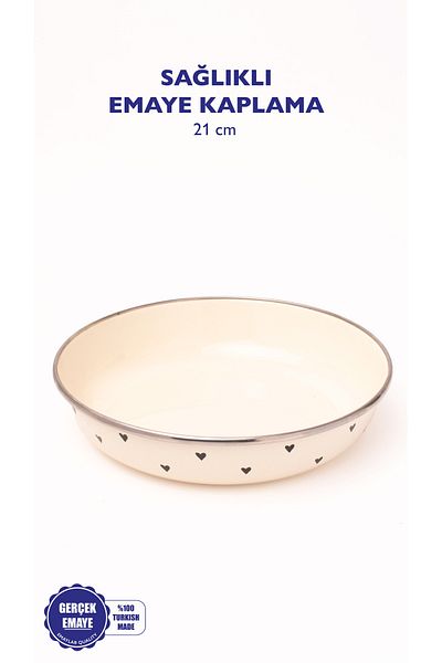 EMAYlab Black Cupid Enamel Bowl Plate - Bowl Bowl - Salad Bowl - Presentation Bowl 21cm