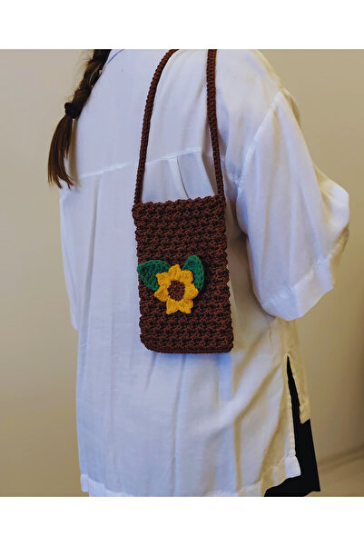 Annima Handmade Tasarım Örgü Mini Çanta – El Yapımı, Telefon Boyutuna Özel Üretim
