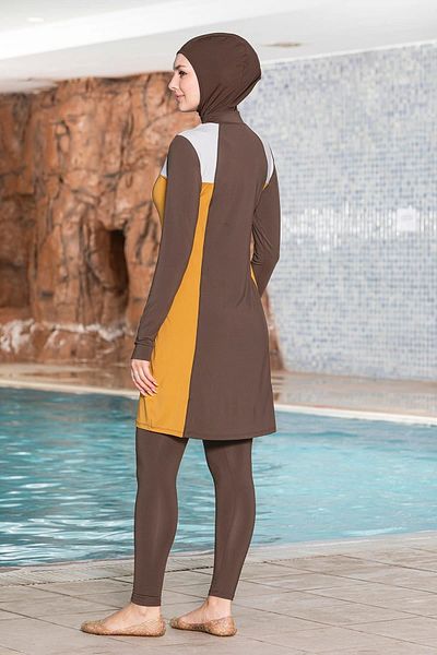 Armes Μαγιό Hijab Lycra Piece Model Caramel
