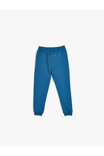 Koton cotton JoggEr SwEatpants - Waist lacE-up and Tractor PrintEd Shawl