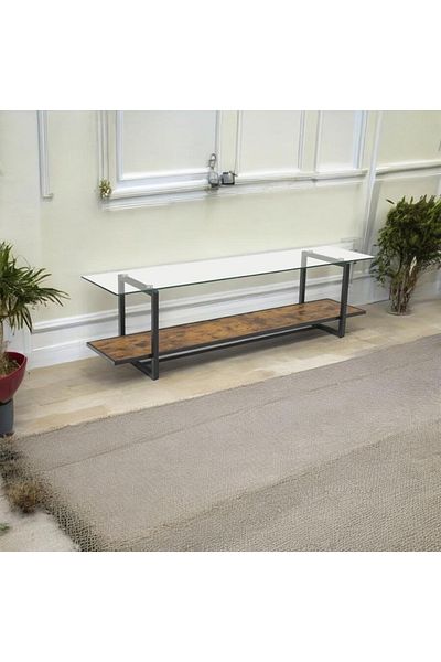 DEC4 Plasma table, wood with glass, 160 cm