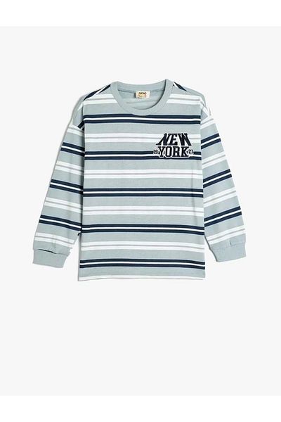 Koton Long Sleeve Crew Neck - T-Shirt with Applique Detail