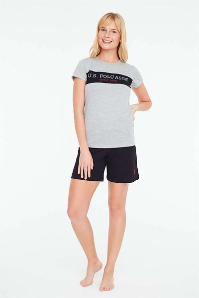 U.S. Polo Assn. 16864 Set de pantaloni scurți pentru femei, gri Melange