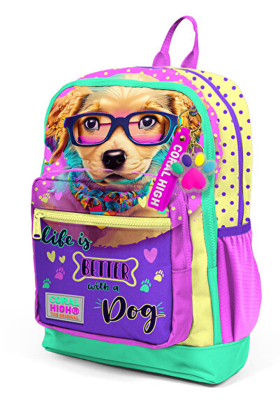 Coral High Gözlüklü Köpek Desenli Okul Çantası 23752