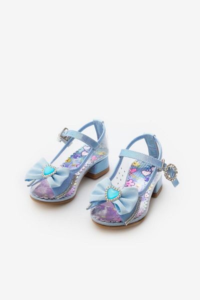Le Mabelle Blue Bow Transparent Girls' Shoes