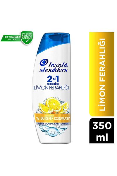 Head&Shoulders شامبو 350 مل - نضارة الليمون، مجموعة مكونة من قطعتين، في 1 فعال ضد القشرة