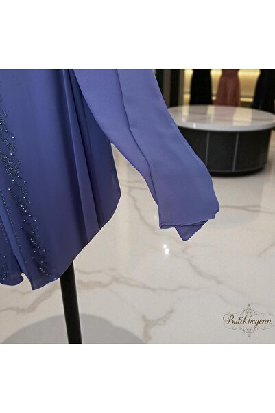 RENAR Plus Size Hijab Chiffon Tunic Evening Dress