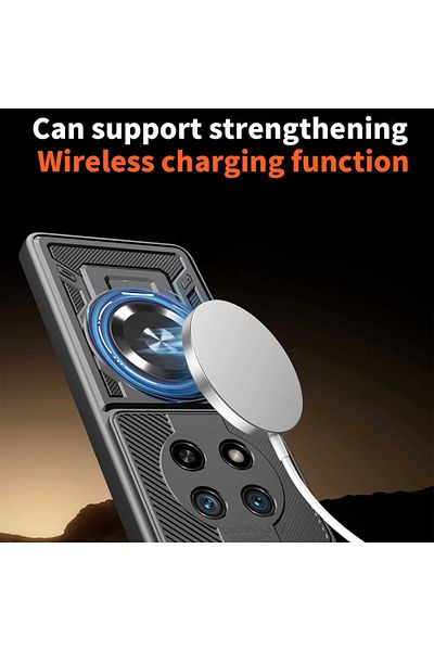 SKYDDAR INNOVATION Case for Honor X9c / Magic7 Lite, RuggedCam, Anti-shock magnetic ring, sticker set, Gray