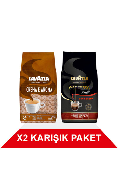 LavAzza Crema E Aroma + Espresso Barista Gran Crema Core Coffee (1000Gr) 2'Li Package