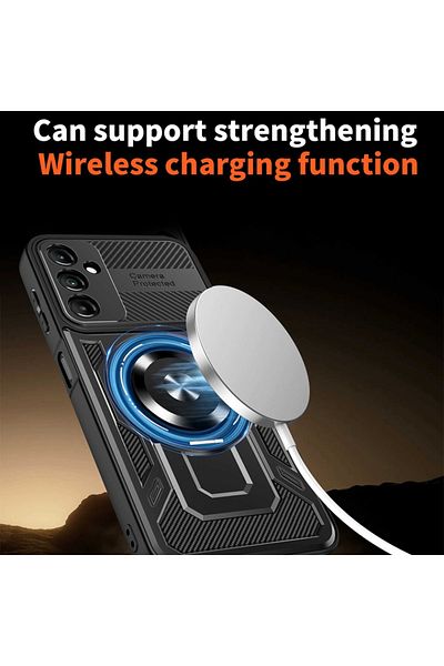 SKYDDAR INNOVATION Case for Samsung Galaxy A16 4G / A16 5G, RuggedCam, Anti-shock magnetic ring, sticker set, Gray