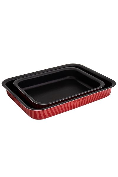Newflon Rectangular Oven Tray Set 2 Pcs 29*37