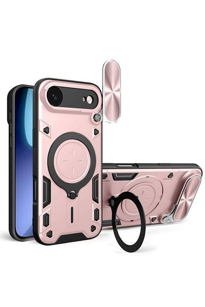 SKYDDAR INNOVATION Husă pentru iPhone 17 Air, CamGuard Pro, inel magnetic, protecție cameră, set autocolante, auriu roz
