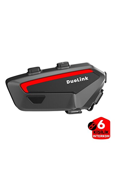 DuoLink X02 İnterkom Bluetooth 6 Kişi Grup Motosiklet Kulaklık Müzik Paylaşımı Kask Intercom Sesli Yanıt