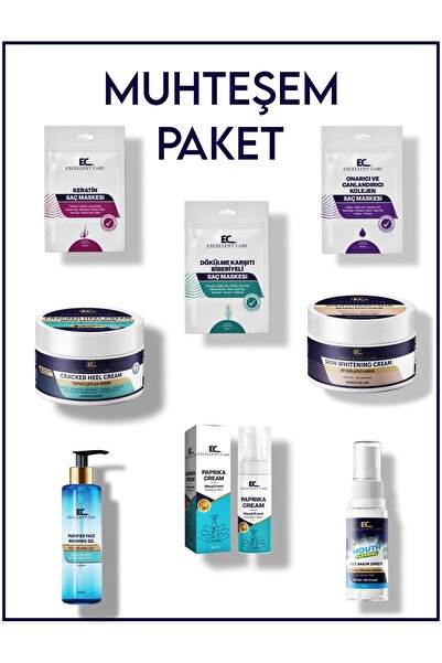 e&ç excellent care Ağız Kokusu Spreyi & Ayak Topuk Çatlak Kremi & Yüz Yıkama Jeli & Cilt Beyazlatıcı Leke Kremi