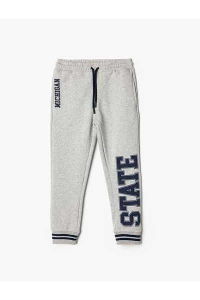 Koton Jogger Sweatpants Tie-Up Waist Print Λεπτομερείς τσέπες Raster