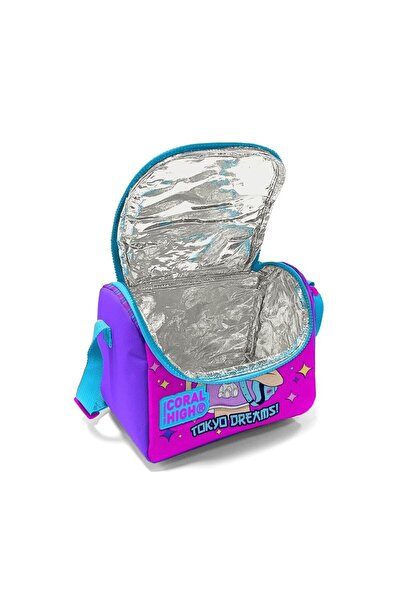 Coral High Cutie de prânz termică cu model K-pop, violet, roz, albastru, cu sclipici 11849