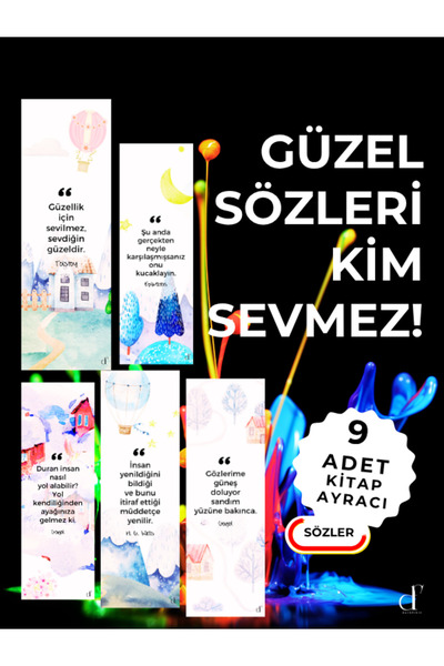 darkfikir Set of 9 Bookmarks - Quotes