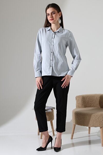GÖMLEKÇİNİZ Women's Shirt Samre Fabric Slim Fit Classic Women's Shirt