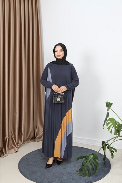 NİSUM MODA Rainbow Patterned Sandy Dress