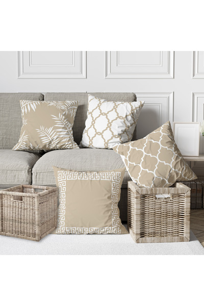 Alkan Homes غطاء وسادة مطبوع رقميًا مكون من 4 قطع بلون المنك