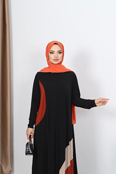 NİSUM MODA Rainbow Patterned Sandy Dress