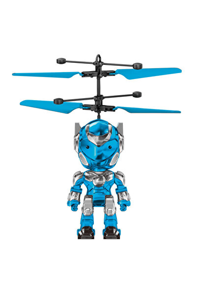 Buldug Usb Şarjlı Sensörlü Uçan Robot Oyuncak – Işıklı, Kumandalı, Dayanıklı Gövde-mavi Renk