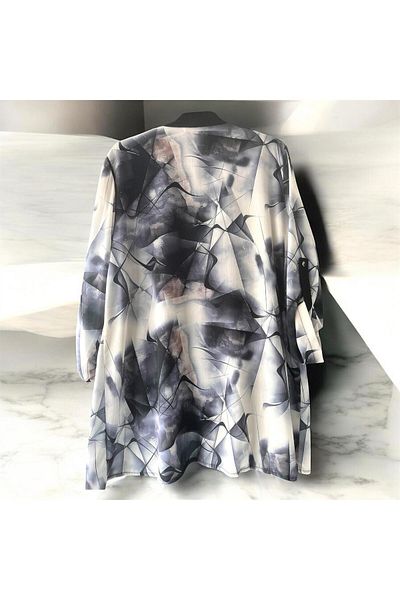 Butik Wide Fit Mother Chiffon Double Suit Jacket Short Sleeve