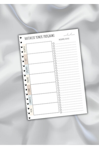 daily notebook Kişiye Özel Isimli Yemek Planlayıcı Defter | Haftalık Menü Planlama |pvc Kapak|a5 (15X21 CM)boyutlu