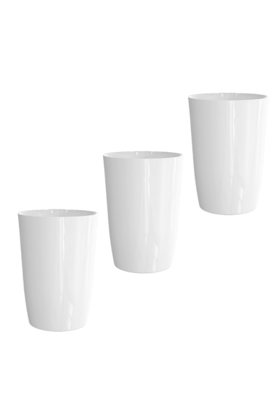 Prima Nova Kapaksız Kova 3'lü Set Beyaz - Banyo Mutfak Ofis