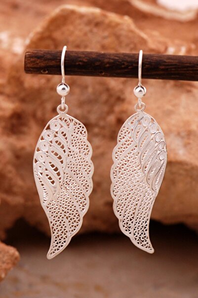 Sümer Telkari Melek Kanadı Telkari Elişi Tasarım Gümüş Küpe 6168