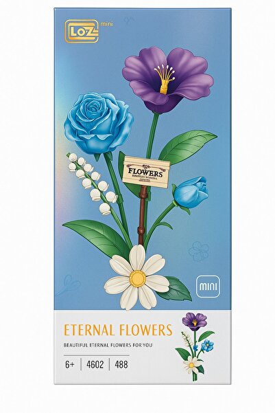 Loz Eternal Flowers Çiçek Yapım Seti – Mavi Gül, Mor Çiçek, Papatya ve Müge (488 Parça)