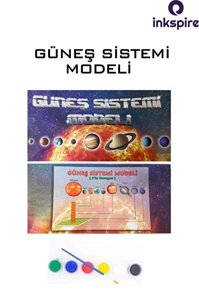 inkspire Boyanabilir Güneş Sistemi 1 Paket 9 Lu Gezegen Sistemi Maketi Boya F...