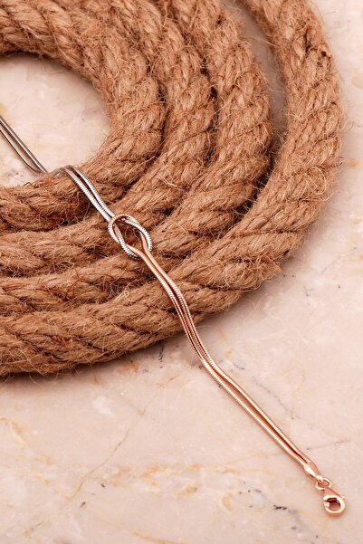 Sümer Telkari Düğüm Rose ve Rodyum Kaplama Unisex Gümüş Bileklik 4441
