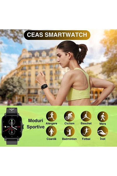 Tzappy Smartwatch Tzappy, Bluetooth Calls, Music Playback, Sleep Monitoring, Blood Pressure and Oxygen Meas