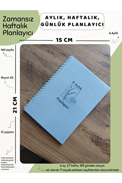 Else Craft 6 Aylık Planlayıcı - Zamansız Planlayıcı Lila No. 3